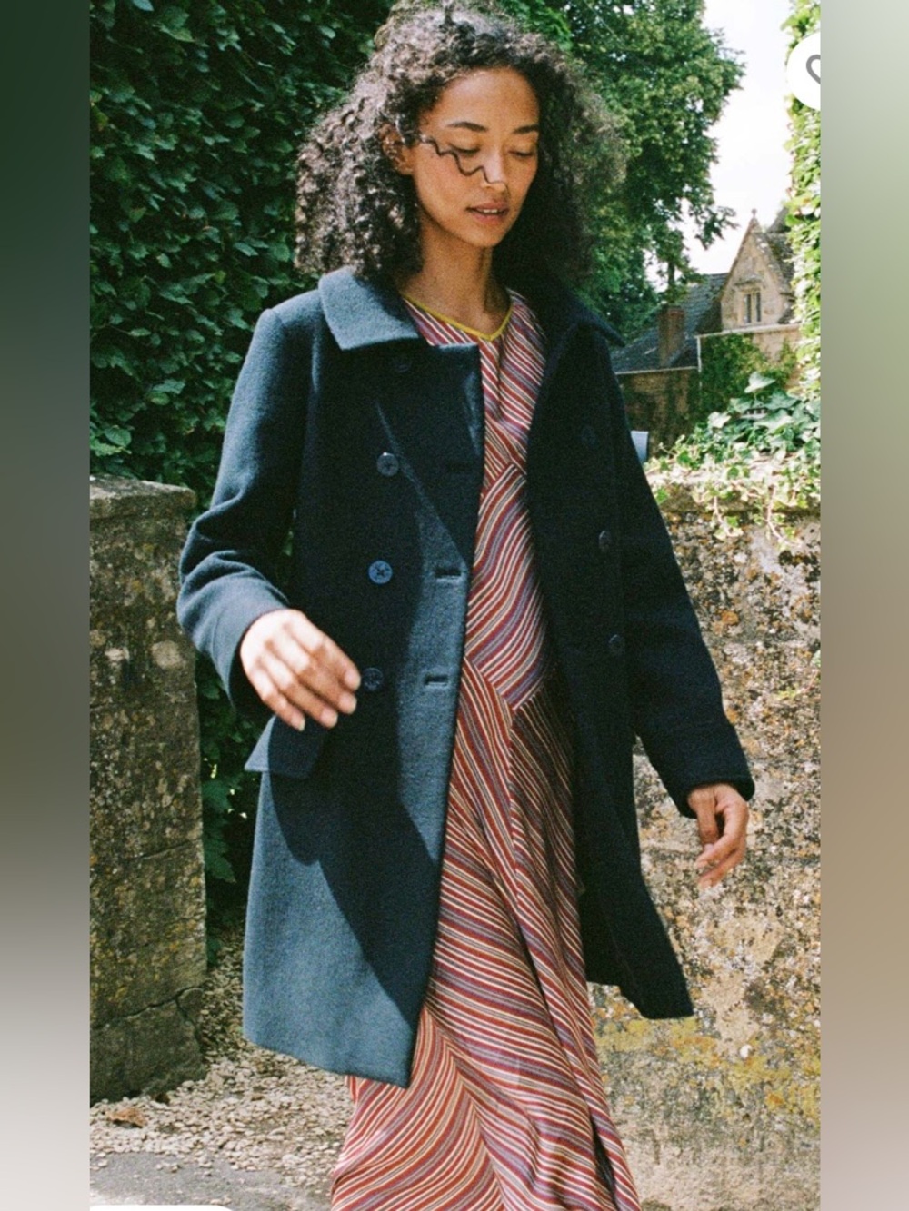 Dôen WAYFARER  Double-Breasted Wool Coat - Navy XXS